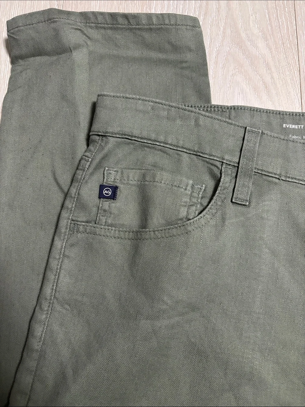 🔥BUNDLESALE Mens 38/34 Ag Adriano Goldschmied Olive Green Chinos Khaki Pants